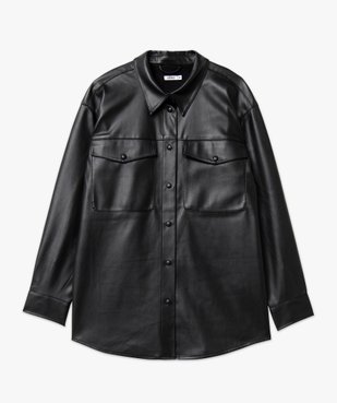 Chemise à manches longues en synthétique imitation cuir femme  vue4 - GEMO(FEMME PAP) - GEMO