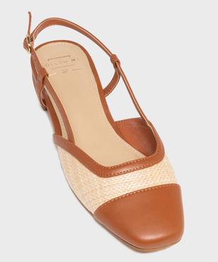 Escarpins slingback à talon plat bimatières femme - Follow Me vue5 - FOLLOW ME - GEMO