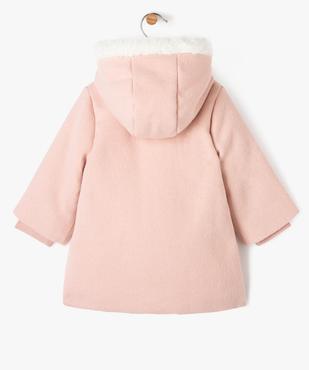 Manteau à capuche avec doublure peluche bébé fille vue5 - GEMO 4G BEBE - GEMO