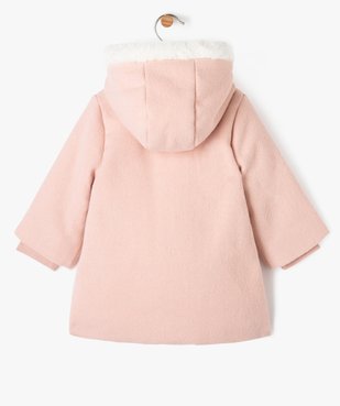 Manteau à capuche avec doublure peluche bébé fille vue5 - GEMO 4G BEBE - GEMO