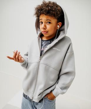 Sweat zippé à capuche coupe ample garçon vue1 - GEMO 4G GARCON - GEMO