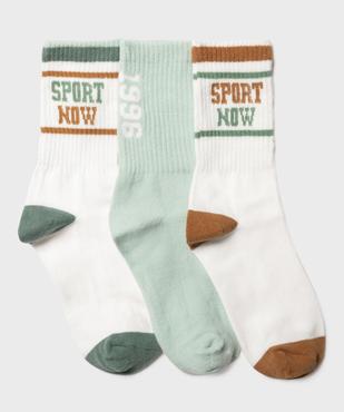 Chaussettes de sport avec inscriptions garçon (lot de 3) vue1 - GEMO 4G GARCON - GEMO