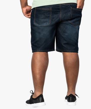 Short en jean avec surpiqûres contrastantes vue3 - GEMO (G TAILLE) - GEMO