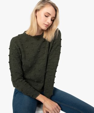 Pull femme avec détails en relief et finitions pailletées vue1 - GEMO(FEMME PAP) - GEMO