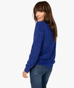 Pull femme en maille duveteuse fantaisie vue3 - GEMO(FEMME PAP) - GEMO