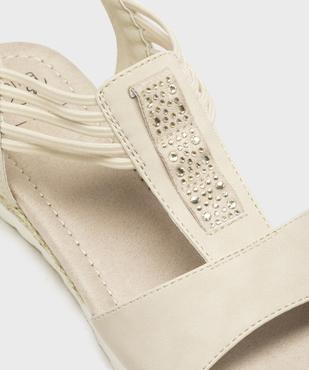 Sandales à petit talon compensé et brides élastiques femme - Emilia Rosa vue6 - EMILIA ROSA - GEMO