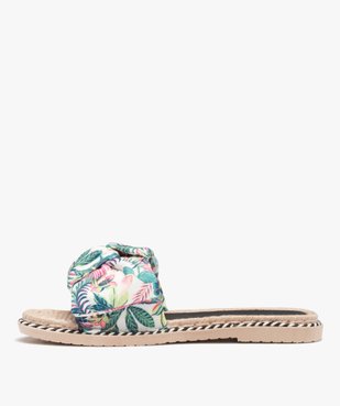 Mules de piscine femme à bandeau en toile imprimée vue3 - GEMO (PLAGE) - GEMO