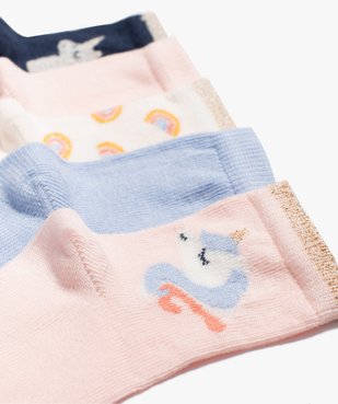 Chaussettes bébé fille à motifs et paillettes sur la tige (lot de 5) vue2 - GEMO 4G BEBE - GEMO