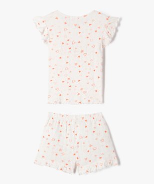 Pyjashort en coton avec finitions froncées fille - LuluCastagnette vue3 - LULUCASTAGNETTE - GEMO