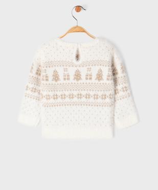 Pull de Noël à motifs pailletés bébé fille vue3 - GEMO(BEBE DEBT) - GEMO
