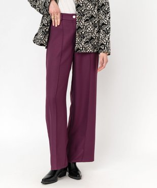 Pantalon large en maille texturée satinée femme vue1 - GEMO(FEMME PAP) - GEMO