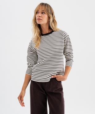 Tee-shirt rayé col rond femme vue1 - GEMO(FEMME PAP) - GEMO