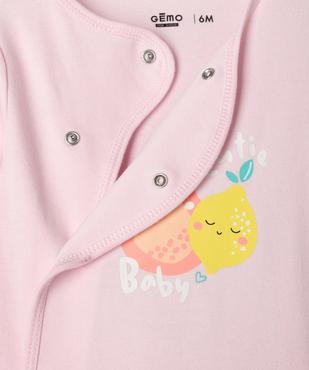 Pyjama à ouverture devant en jersey de coton bébé vue2 - GEMO 4G BEBE - GEMO