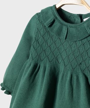 Ensemble 2 pièces bébé fille robe en maille et collants vue3 - GEMO 4G BEBE - GEMO