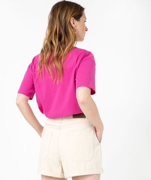 Tee-shirt manches courtes à motif bouclette femme vue5 - GEMO(FEMME PAP) - GEMO