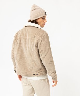 Veste en velours côtelée doublée fourrure imitation homme vue3 - GEMO (HOMME) - GEMO