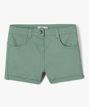 Short en coton stretch avec revers fille vue1 - GEMO (JUNIOR) - GEMO