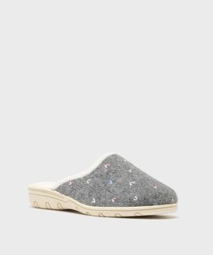 Chaussons mules avec motifs brodés femme vue2 - G'FLEX GEMO FOR GOOD - GEMO