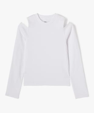 Tee-shirt manches longues avec épaules dénudées fille vue1 - GEMO (JUNIOR) - GEMO