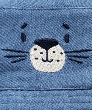 Chapeau bob en jean avec motif ourson bébé garçon vue2 - GEMO (ACCESS) - GEMO