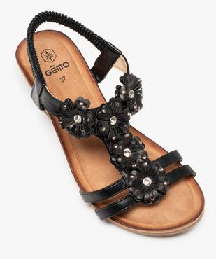 Sandales femme à talon compensé ornées de fleurs et strass vue5 - GEMO(URBAIN) - GEMO