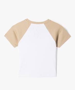Tee-shirt manches courtes en maille côtelée coupe courte fille - Camps United vue3 - CAMPS - GEMO