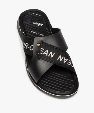 Sandales homme mules à larges brides croisées vue5 - GEMO (CASUAL) - GEMO