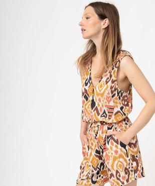 Débardeur femme imprimé avec épaules smockées vue2 - GEMO(FEMME PAP) - GEMO