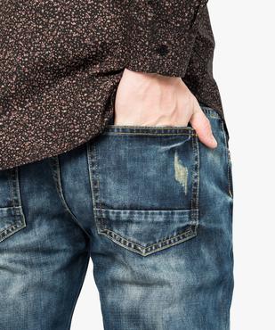 Jean straight aspect usé vue2 - GEMO (HOMME) - GEMO