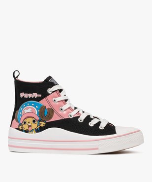 Baskets femme en toile montantes à semelle épaisse avec liseré coloré - One Piece vue2 - ONE PIECE - GEMO