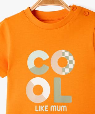 Tee-shirt manches courtes avec message famille bébé garçon vue2 - GEMO(BEBE DEBT) - GEMO
