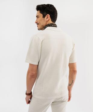 Chemise manches courtes en maille piquée de coton homme vue3 - GEMO 4G HOMME - GEMO