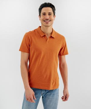 Polo manches courtes en jersey de coton flammé homme vue1 - GEMO 4G HOMME - GEMO
