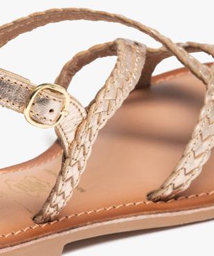Sandales femme plates à brides tressées en cuir - Tanéo vue6 - TANEO - GEMO
