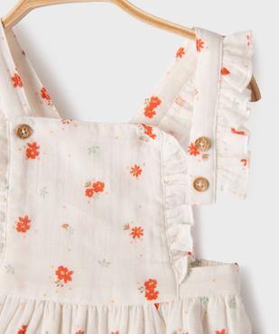 Combinaison courte à motifs fleuris et volants bébé fille vue3 - GEMO(BB COUCHE) - GEMO