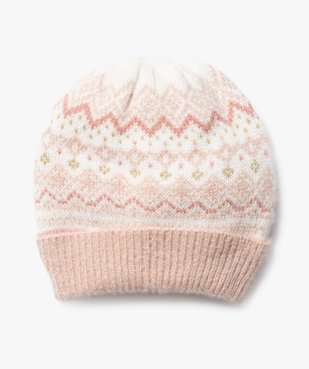 Bonnet jacquard à revers fille vue1 - GEMO (ENFANT) - GEMO