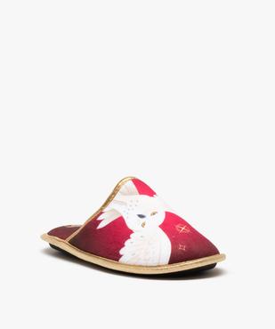 Chaussons femme mules en velours imprimé – Harry Potter vue2 - HARRY POTTER - GEMO