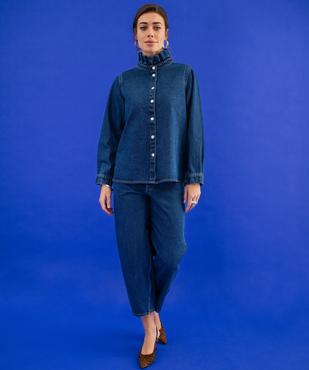 Surchemise en jean à col victorien femme vue5 - GEMO 4G FEMME - GEMO