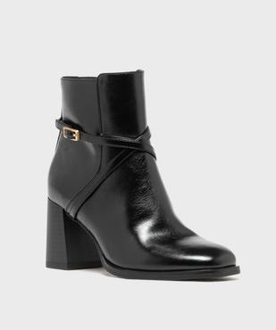 Boots à vernis mat, bout carré et talon trapèze femme - LuluCastagnette vue2 - LULUCASTAGNETTE - GEMO