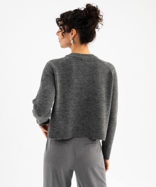 Gilet à col rond coupe courte femme vue3 - GEMO(FEMME PAP) - GEMO