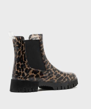 Boots de pluie imprimé léopard style Chelsea femme - Follow Me vue4 - FOLLOW ME - GEMO