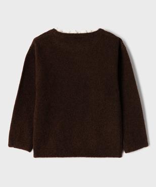 Pull effet 2-en-1 à col victorien avec de la laine fille vue3 - GEMO (ENFANT) - GEMO