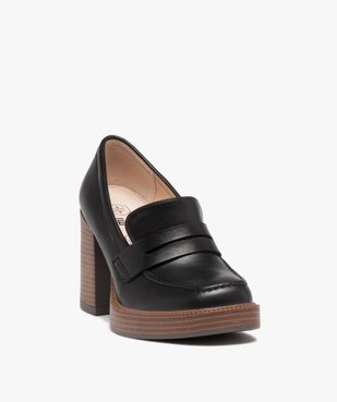 Mocassins femme à talon haut et plateforme Penny Loafer  vue3 - FOLLOW ME - GEMO