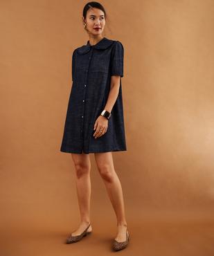 Robe chemise en jean femme vue4 - GEMO 4G FEMME - GEMO