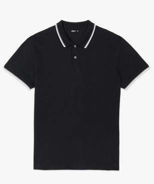 Polo homme à manches courtes à liseré contrastant vue4 - GEMO 4G HOMME - GEMO