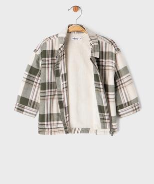 Chemise à carreaux zippée doublée polaire bébé garçon vue3 - GEMO(BEBE DEBT) - GEMO
