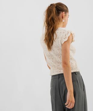 Pull sans manches ajouré façon crochet femme vue4 - GEMO 4G FEMME - GEMO