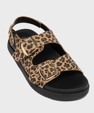 Sandales motif léopard à larges brides à boucles femme vue5 - 5 MILES - GEMO