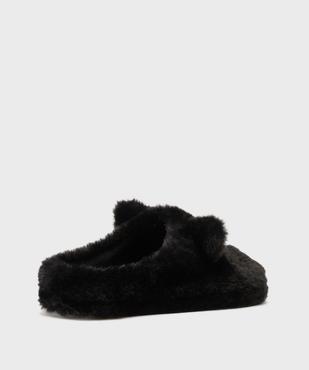 Chaussons fourrés forme mules à motif et détails en relief femme vue4 - GEMO(HOMWR FEM) - GEMO