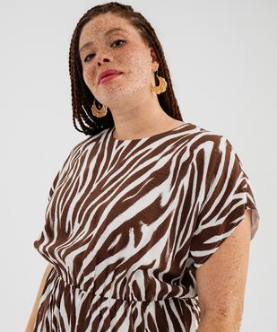 Robe courte imprimée à manches courtes femme grande taille vue3 - GEMO 4G GT - GEMO